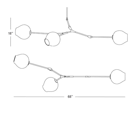Branching bubble chandelier