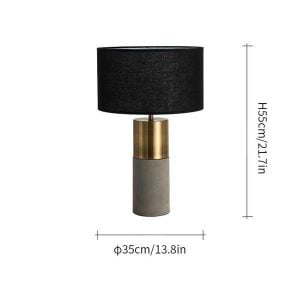 Concrete cylinder table lamp