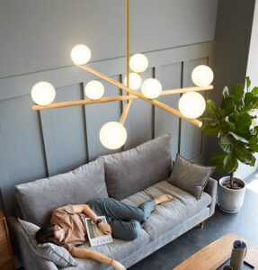 Minimalist Line Ball Chandelier