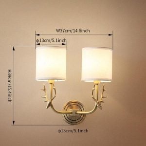Brass Deer Head Wall Light