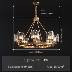 Brass/Crystal Chandelier